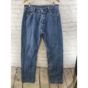 Levi’s 501 Jeans Mens Sz 38 x 34 Button Fly Denim FLAW Cowboy Workwear